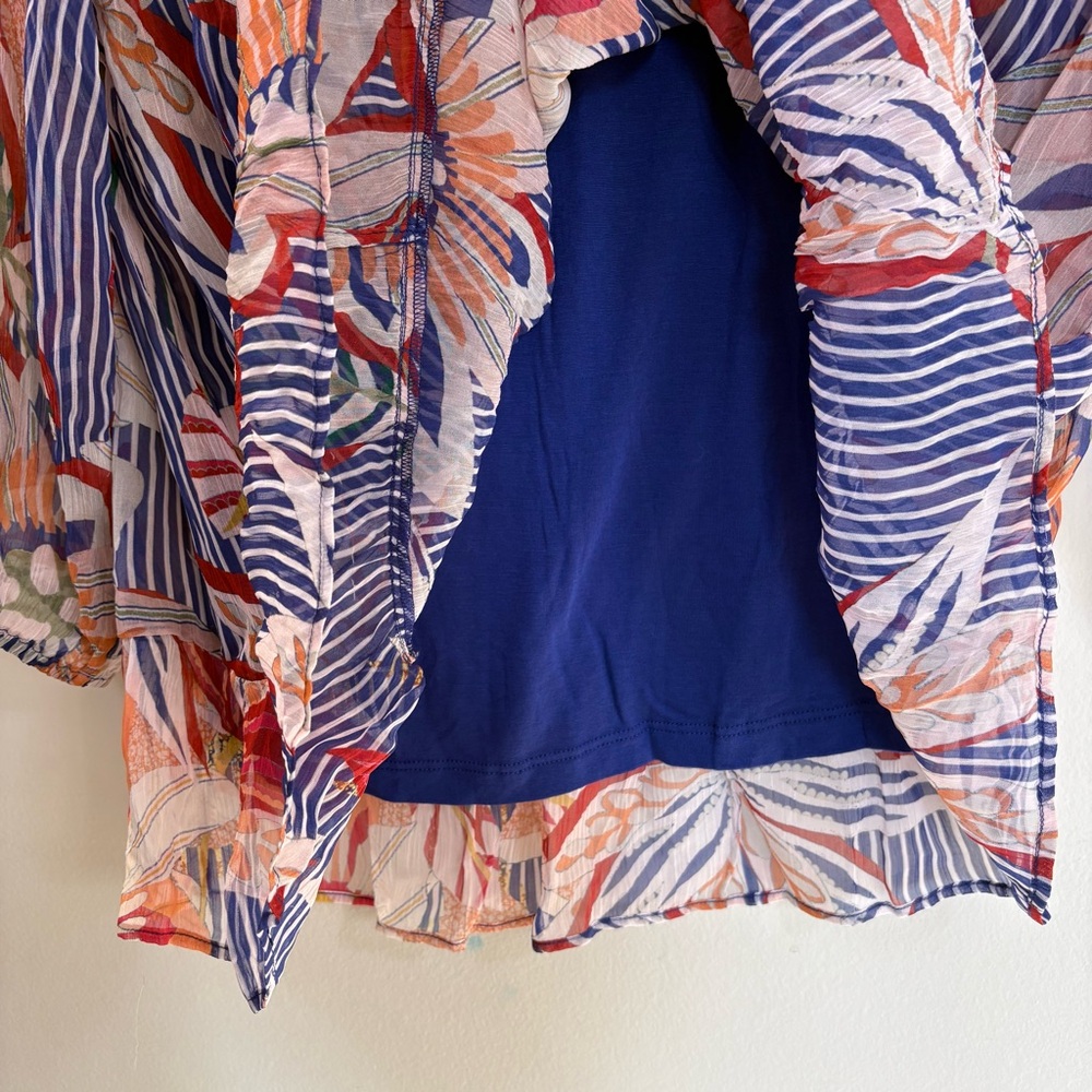 Soft Surroundings Floral Embroidered Resort Beachy Boho Flowy Blouse Top Medium - Picture 12 of 14